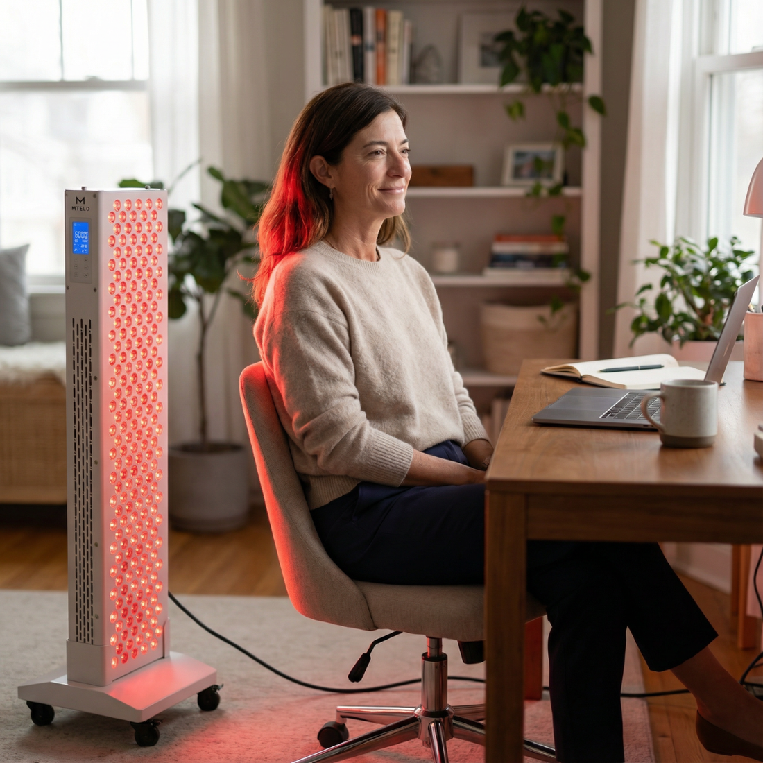 Roodlichttherapie paneel voor thuisgebruik als ondersteuning bij rugpijn