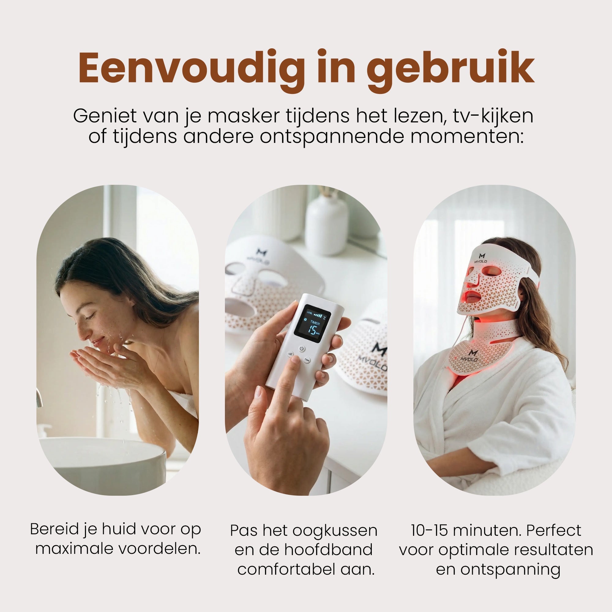 LED Face Mask + Halsmasker - Mvolo