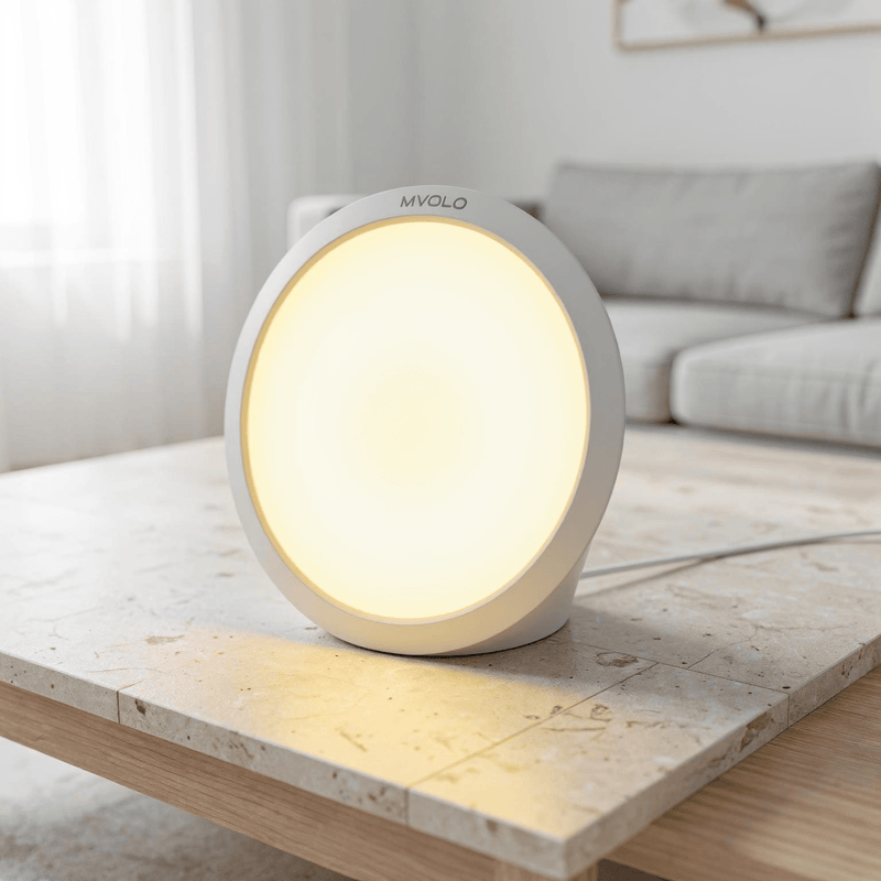 Mvolo Lucent Rise verhoogt energie, focus en stemming met natuurlijk, verstelbaar daglicht voor een gepersonaliseerde, verkwikkende start van elke ochtend.