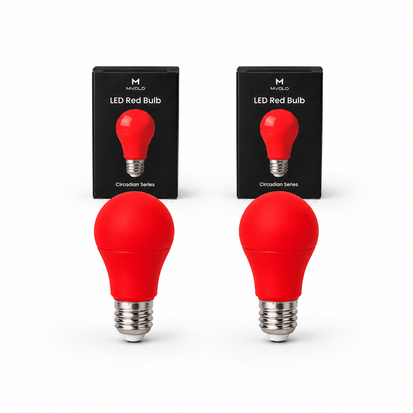 Mvolo Circadian Series Avondlamp E27 2-Pack - Rood Licht 630 nm - Geen Blauw Licht - Slaaplamp Flikkervrij - Stimuleert Melatonine en Bioritme - Mvolo