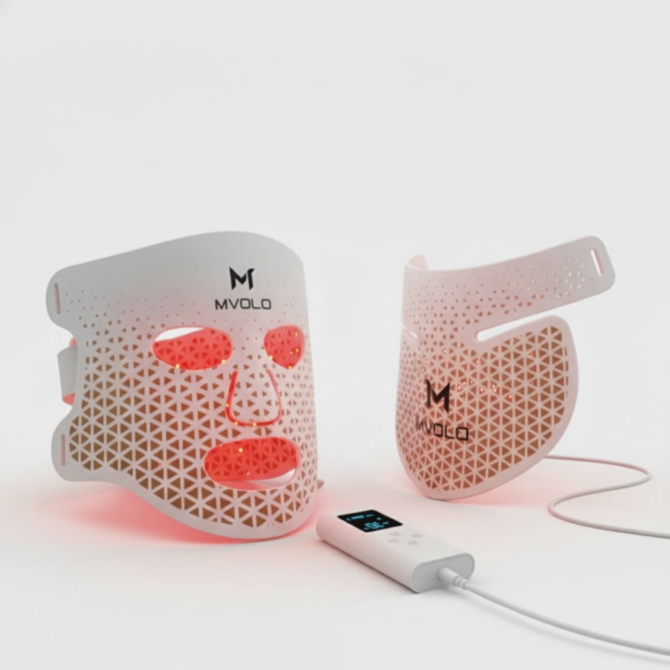 Mvolo LED Face Mask with Neck Mask - LED Mask for Face and Neck